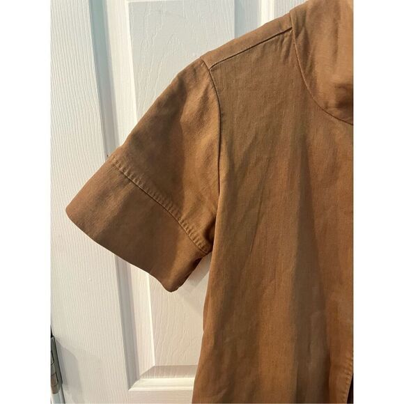 Millard Fillmore X Anthropologie Olive Drab Linen Blend Jacket sz S EUC - Picture 4 of 7